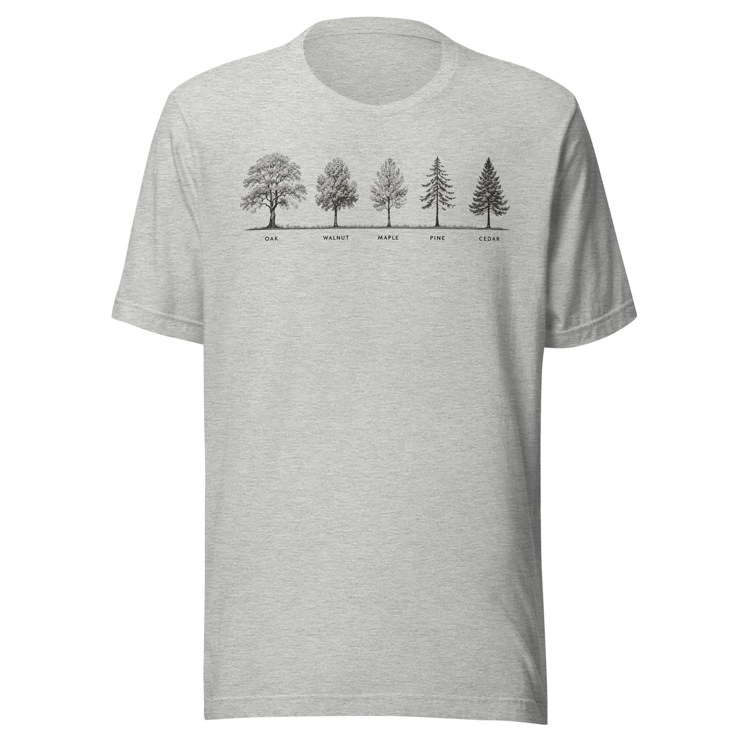 Timberline – Botanical Tree Lineup T-Shirt for Makers & Nature Lovers - T-Shirt in Athletic Heather
